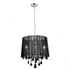 Cornelia, klasyczna lampa wisząca, chromowana, czarna, E14, MDM-2572/3 BK